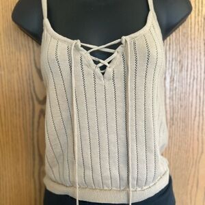 Forever 21 Beige Strappy Knit Tank Top